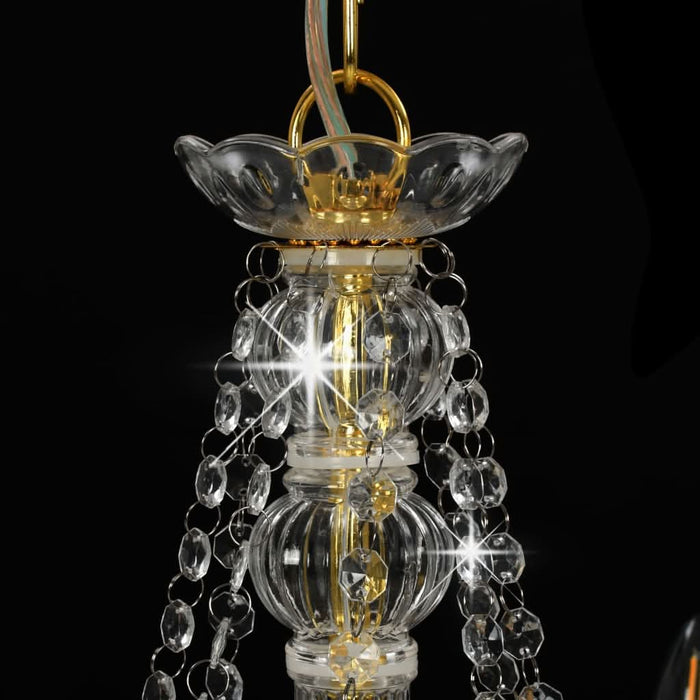 Candelabru cu mărgele, auriu, 8 becuri E14 - WALTI WALTI