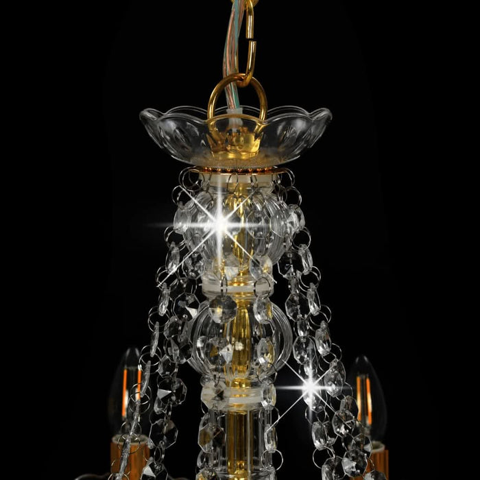 Candelabru cu mărgele, auriu, 12 becuri E14 - WALTI WALTI