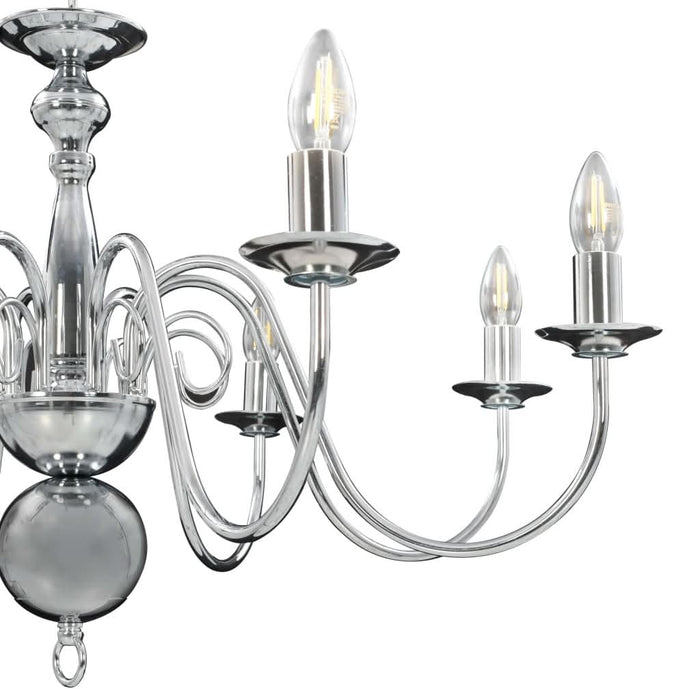 Candelabru, argintiu, 8 becuri E14 - WALTI WALTI