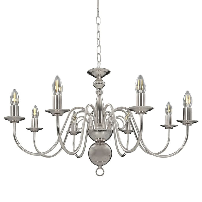 Candelabru, argintiu, 8 becuri E14 - WALTI WALTI
