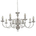 Candelabru, argintiu, 8 becuri E14 - WALTI WALTI