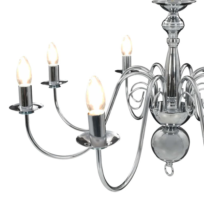 Candelabru, argintiu, 8 becuri E14 - WALTI WALTI