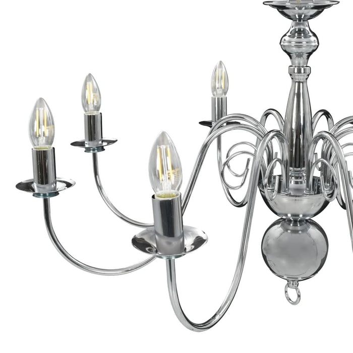 Candelabru, argintiu, 8 becuri E14 - WALTI WALTI