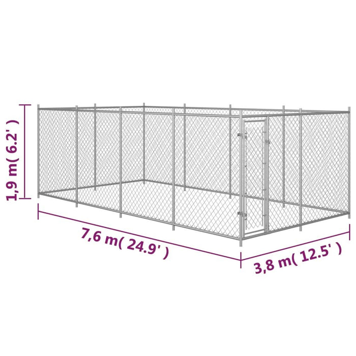 Padoc pentru câini de exterior, 8 x 4 x 2 m - WALTI WALTI