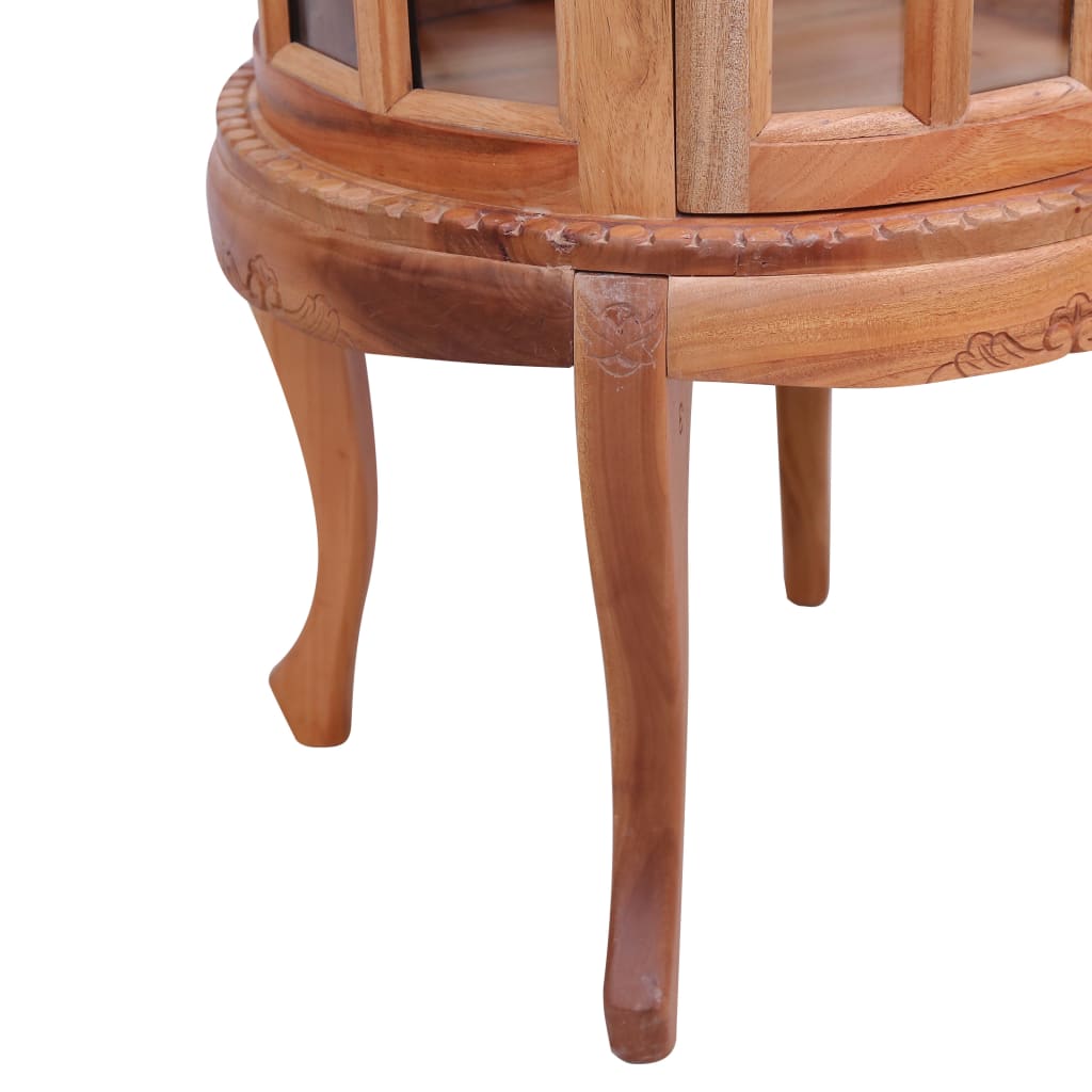 Dulap cu vitrină, natural, 50x50x76 cm, lemn masiv de mahon - WALTI