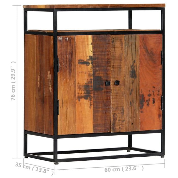 Dulap lateral, 60 x 35 x 76 cm, lemn masiv reciclat și oțel - WALTI WALTI