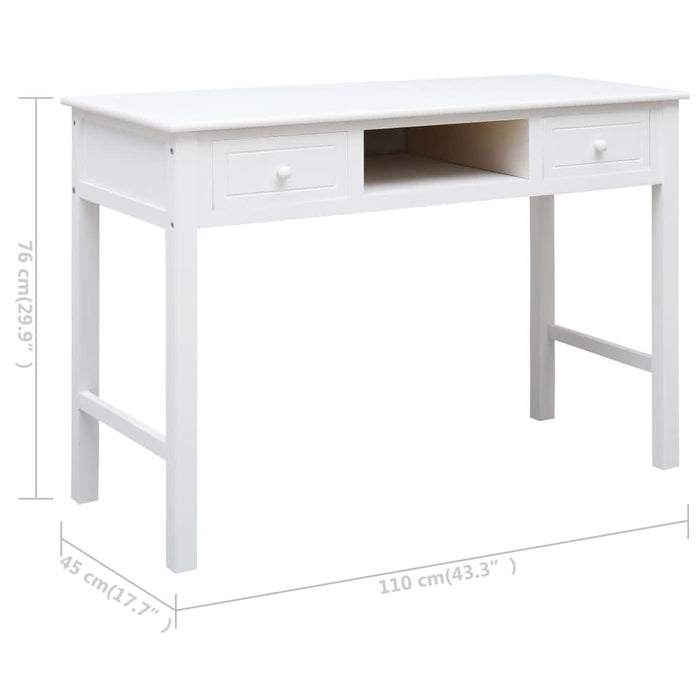 Birou de scris, alb, 110 x 45 x 76 cm, lemn - WALTI WALTI