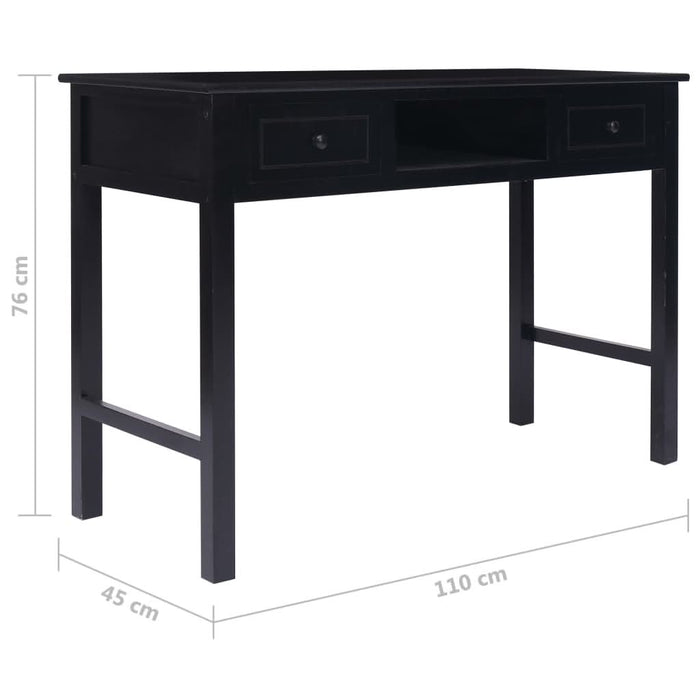 Birou de scris, negru, 110 x 45 x 76 cm, lemn - WALTI WALTI