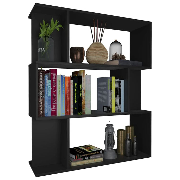 Bibliotecă/Separator cameră, negru, 80x24x96 cm, PAL - WALTI WALTI