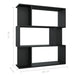 Bibliotecă/Separator cameră, negru, 80x24x96 cm, PAL - WALTI WALTI