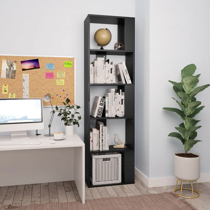 Bibliotecă/Separator cameră, negru, 45x24x159 cm, PAL - WALTI WALTI