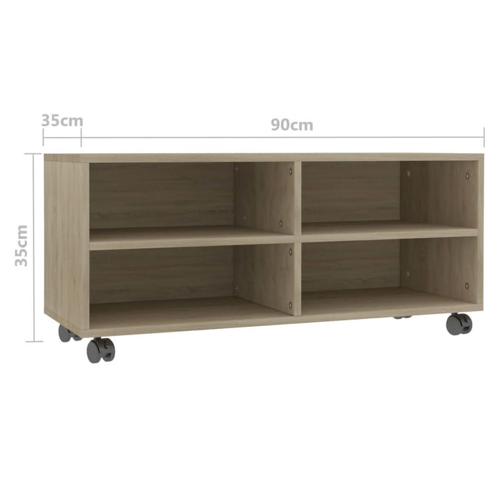Comodă TV cu rotile, stejar Sonoma, 90x35x35, PAL - WALTI WALTI