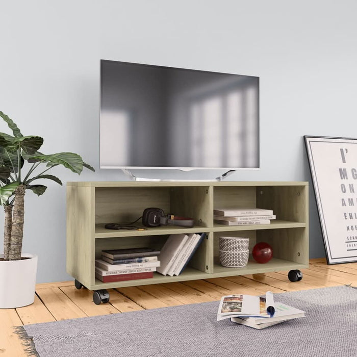 Comodă TV cu rotile, stejar Sonoma, 90x35x35, PAL - WALTI WALTI