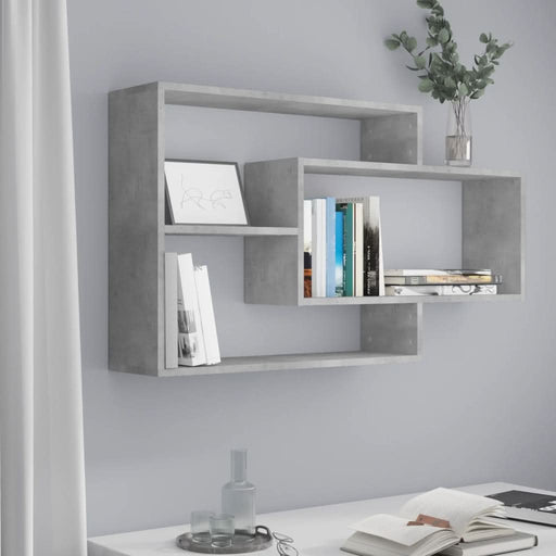 Rafturi de perete, gri beton, 104x20x58,5 cm, PAL - WALTI WALTI