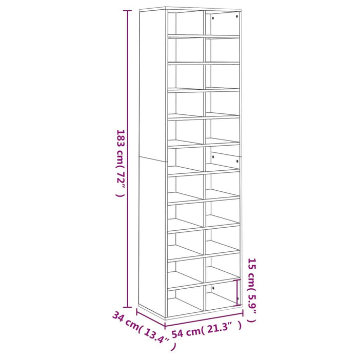 Pantofar, alb, 54x34x183 cm, PAL - WALTI WALTI
