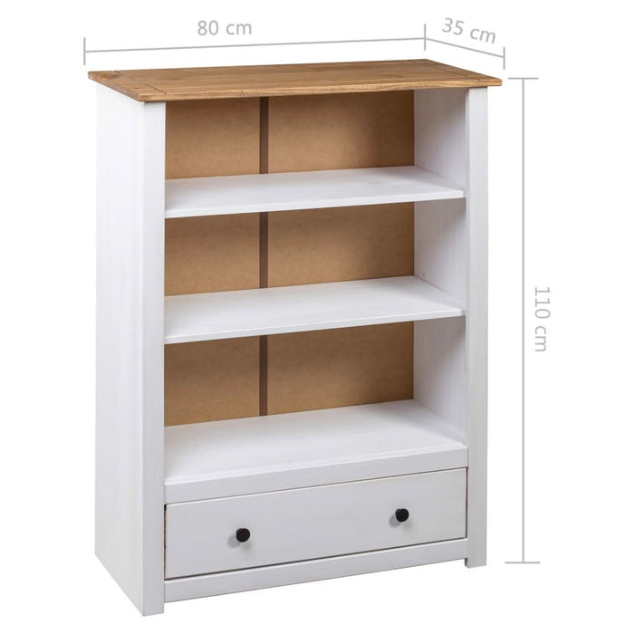 Bibliotecă, alb, 80x35x110 cm, lemn masiv de pin, gama Panama - WALTI WALTI