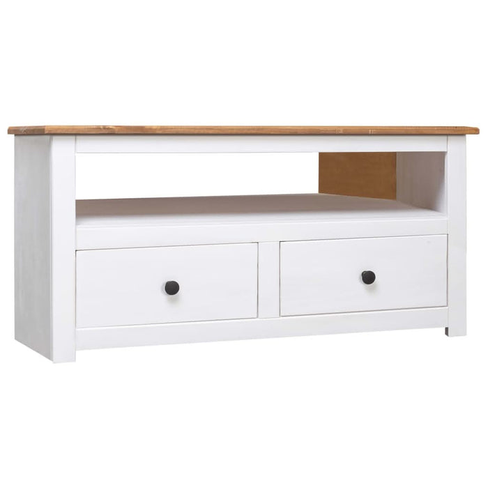 Comodă TV de colț alb 93x49x49 cm lemn masiv pin gama Panama - WALTI WALTI