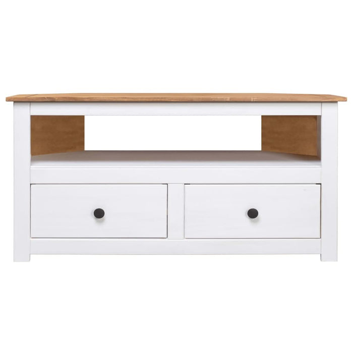 Comodă TV de colț alb 93x49x49 cm lemn masiv pin gama Panama - WALTI WALTI