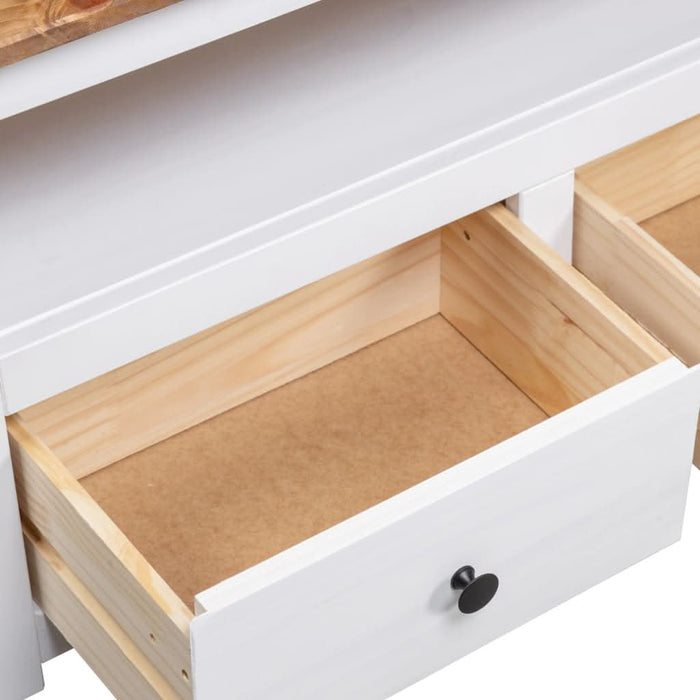 Comodă TV de colț alb 93x49x49 cm lemn masiv pin gama Panama - WALTI WALTI