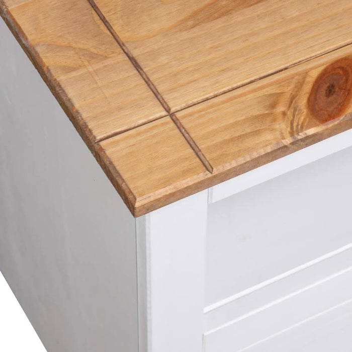 Comodă TV de colț alb 93x49x49 cm lemn masiv pin gama Panama - WALTI WALTI