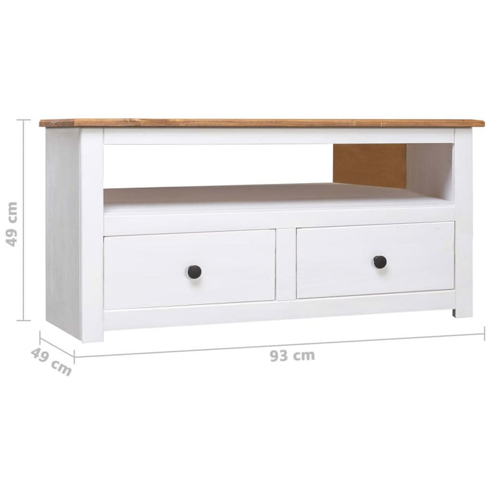 Comodă TV de colț alb 93x49x49 cm lemn masiv pin gama Panama - WALTI WALTI