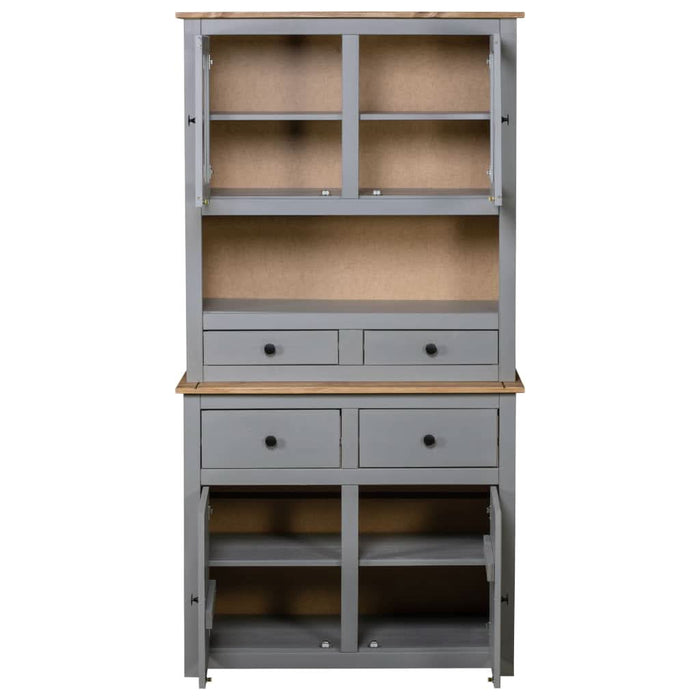 Bufet înalt, gri, 93x40,5x180 cm, lemn masiv pin gama Panama - WALTI WALTI