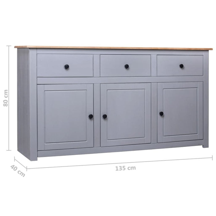Servantă, gri, 135 x 40 x 80 cm, lemn masiv pin, gama Panama - WALTI WALTI