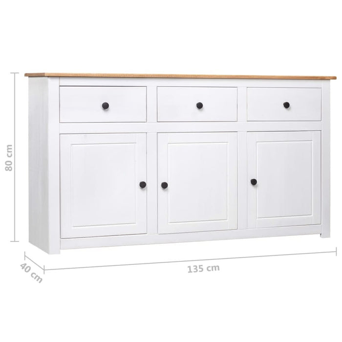 Servantă, alb, 135 x 40 x 80 cm, lemn masiv de pin, gama Panama - WALTI WALTI