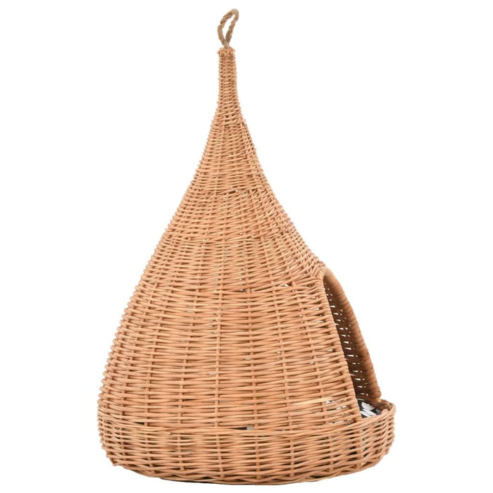 Casă pentru pisici cu pernă, 40x60 cm, salcie naturală, teepee - WALTI WALTI