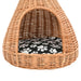 Casă pentru pisici cu pernă, 40x60 cm, salcie naturală, teepee - WALTI WALTI