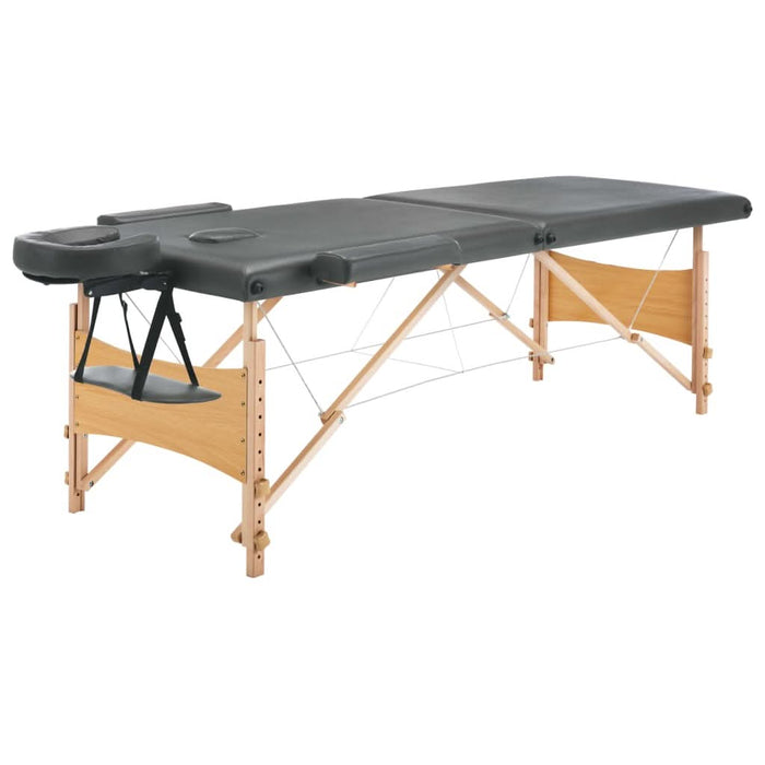 Masă de masaj cu 2 zone, cadru din lemn, antracit, 186 x 68 cm - WALTI WALTI
