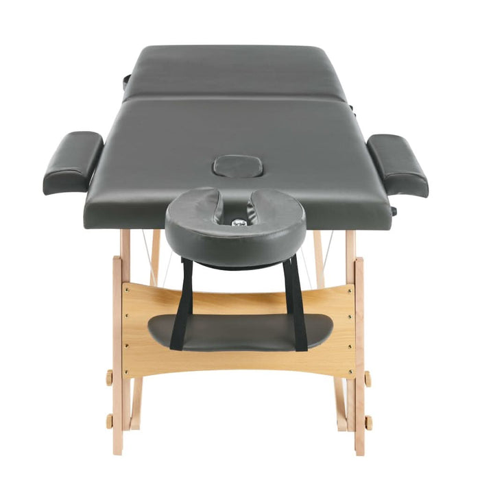 Masă de masaj cu 2 zone, cadru din lemn, antracit, 186 x 68 cm - WALTI WALTI
