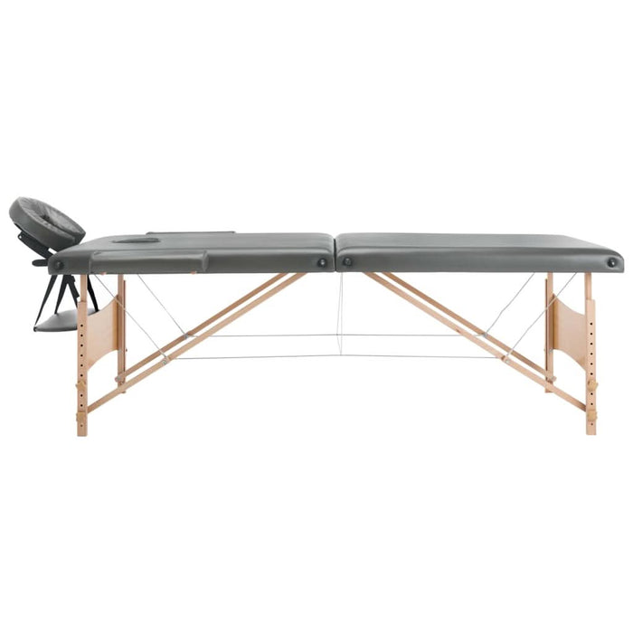 Masă de masaj cu 2 zone, cadru din lemn, antracit, 186 x 68 cm - WALTI WALTI