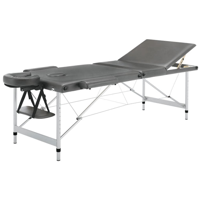 Masă de masaj cu 3 zone, cadru aluminiu, antracit, 186 x 68 cm - WALTI WALTI