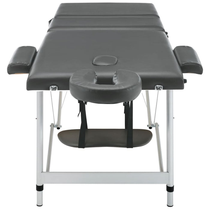Masă de masaj cu 3 zone, cadru aluminiu, antracit, 186 x 68 cm - WALTI WALTI