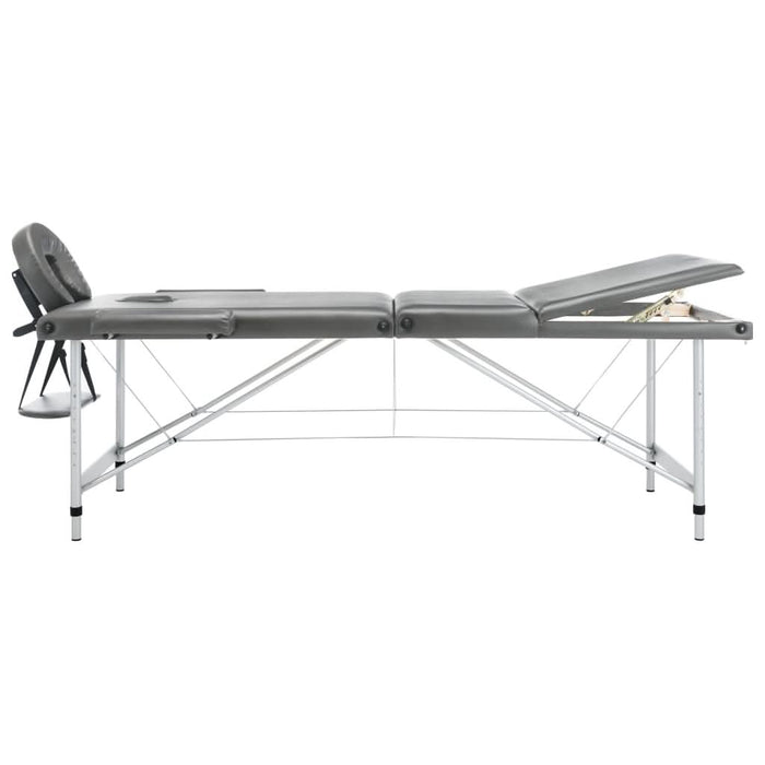 Masă de masaj cu 3 zone, cadru aluminiu, antracit, 186 x 68 cm - WALTI WALTI