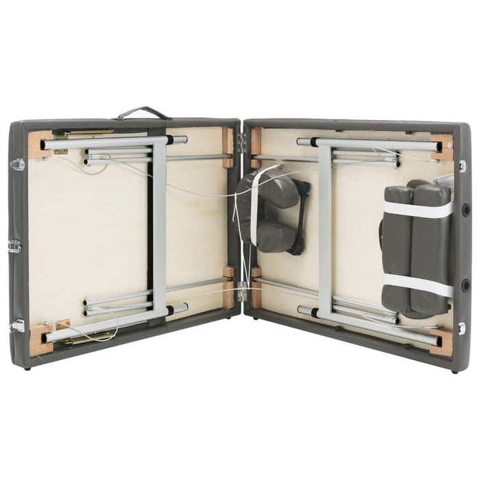 Masă de masaj cu 3 zone, cadru aluminiu, antracit, 186 x 68 cm - WALTI WALTI