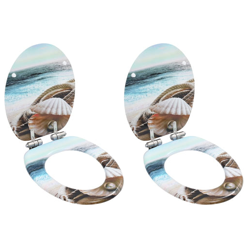 Capace WC cu închidere silențioasă, 2 buc., MDF, design scoici - WALTI WALTI