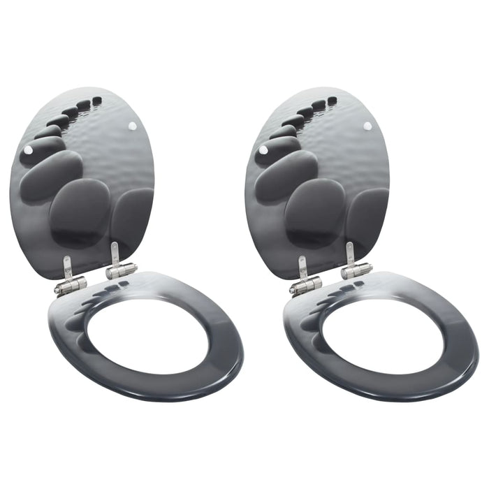 Capace WC cu închidere silențioasă, 2 buc., MDF, design pietre - WALTI WALTI