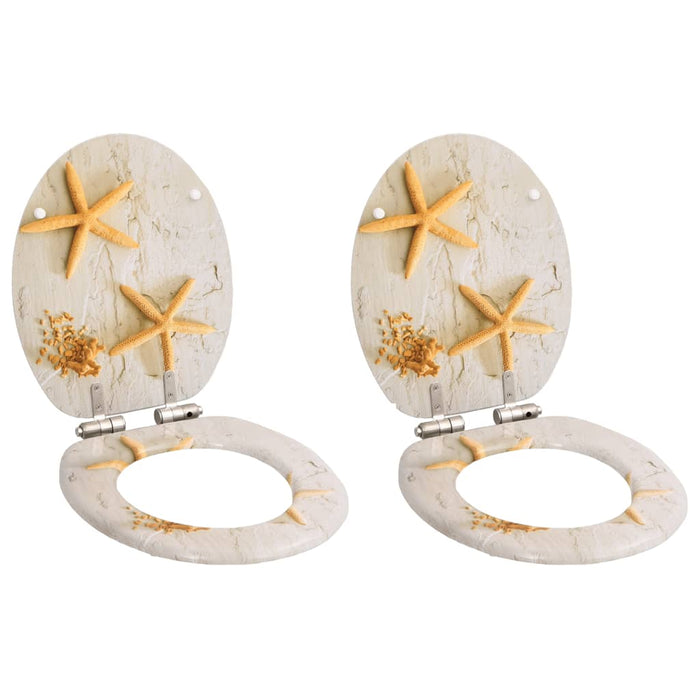 Capace WC închidere silențioasă 2 buc. MDF design stea de mare - WALTI WALTI