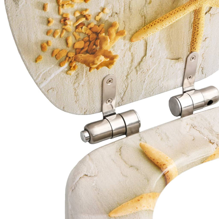 Capace WC închidere silențioasă 2 buc. MDF design stea de mare - WALTI WALTI