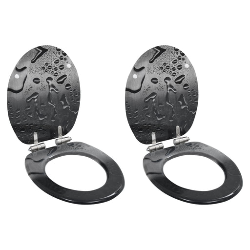 Capace WC închidere silențioasă 2 buc. MDF design picătură apă - WALTI WALTI