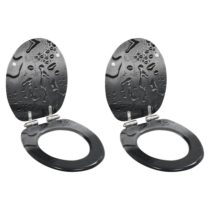 Capace WC închidere silențioasă 2 buc. MDF design picătură apă - WALTI WALTI