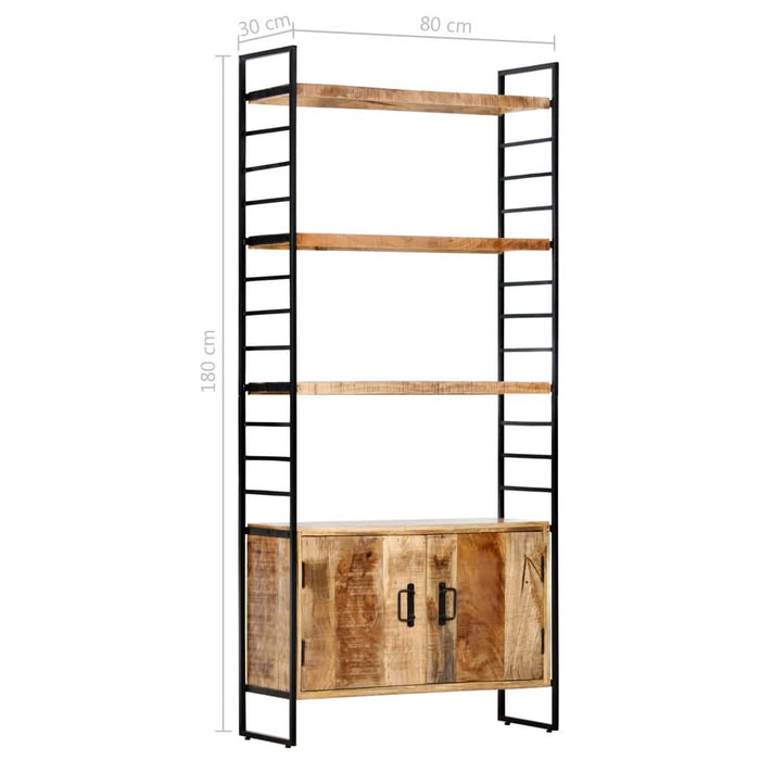 Bibliotecă cu 4 rafturi 80x30x180 cm lemn masiv mango nefinisat - WALTI WALTI