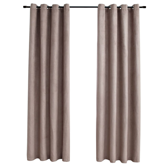 Draperii opace cu inele metalice, 2 buc., gri taupe, 140x175 cm - WALTI WALTI