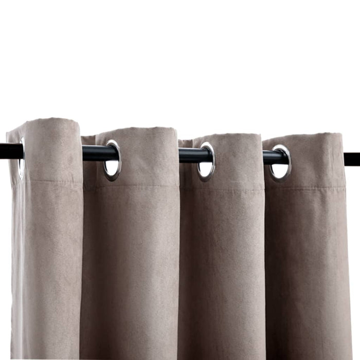 Draperii opace cu inele metalice, 2 buc., gri taupe, 140x175 cm - WALTI WALTI