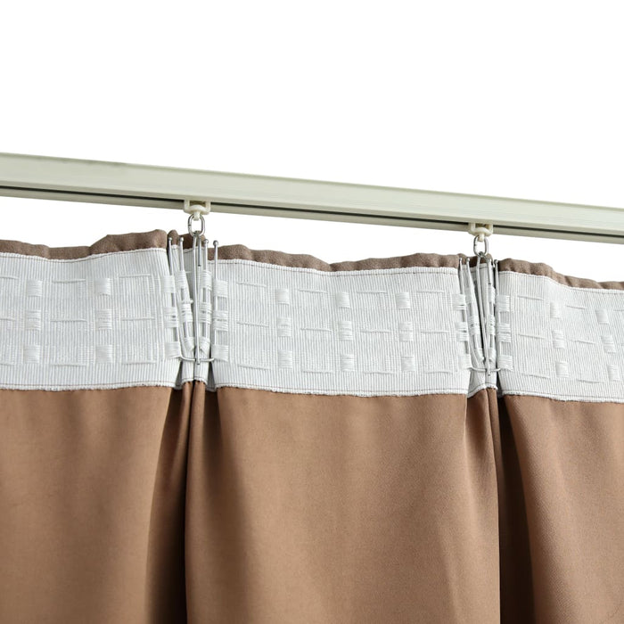 Draperii opace cu cârlige, 2 buc., gri taupe, 140 x 245 cm - WALTI WALTI