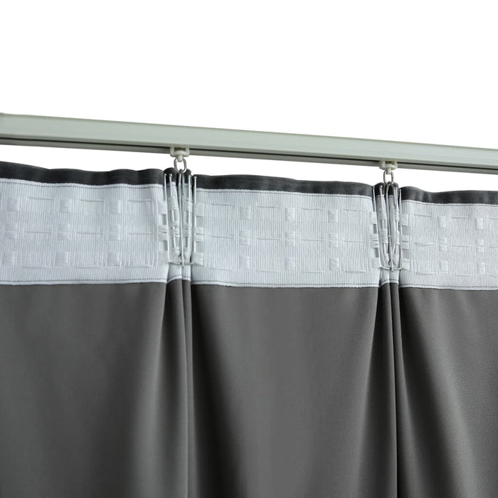 Draperii opace cu cârlige, 2 buc, antracit, 140x225 cm catifea - WALTI WALTI