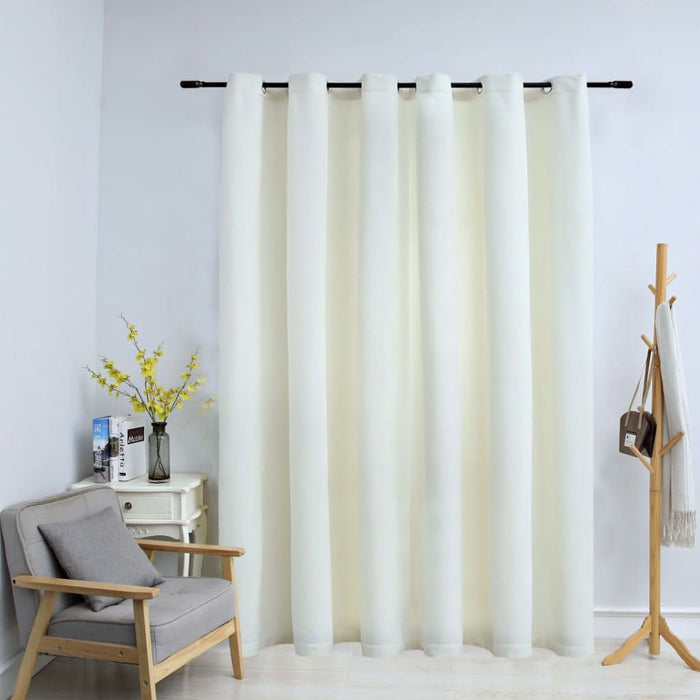 Draperie opacă, crem, 290x245 cm, catifea, inele metalice - WALTI WALTI