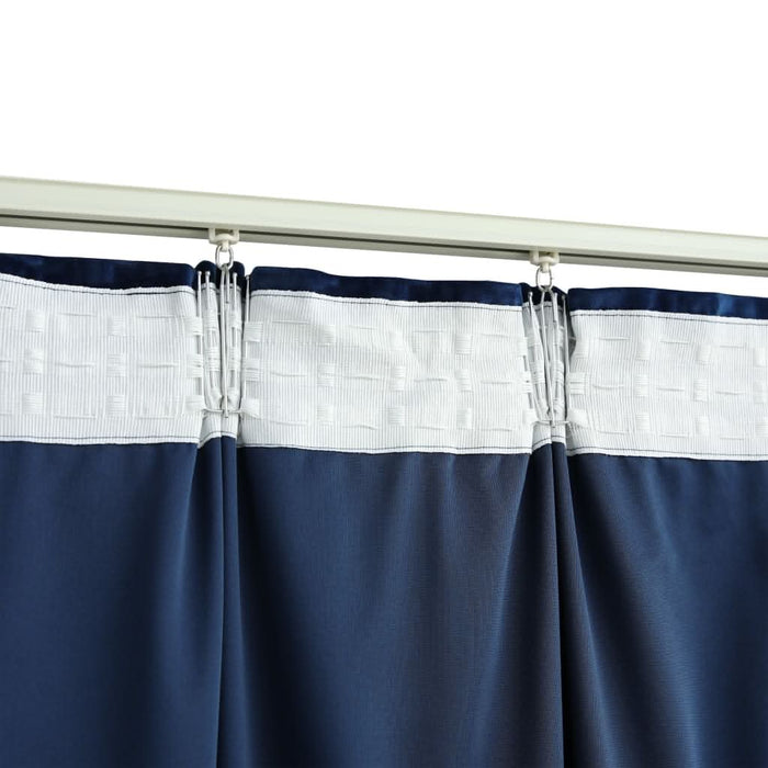 Draperie opacă, albastru închis, 290x245cm, catifea, cu cârlige - WALTI WALTI